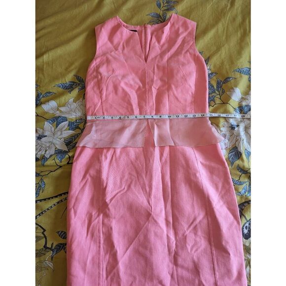 AKRIS Women’s 6 Pink Sleeveless Professional Midi Silk Dress V Neck Zipper - Picture 9 of 9